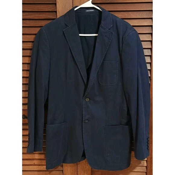 Stafford Other - Stafford Signature Classic Fit Cotton Sport Coat Blazer Mens 40R Navy Blue Prep